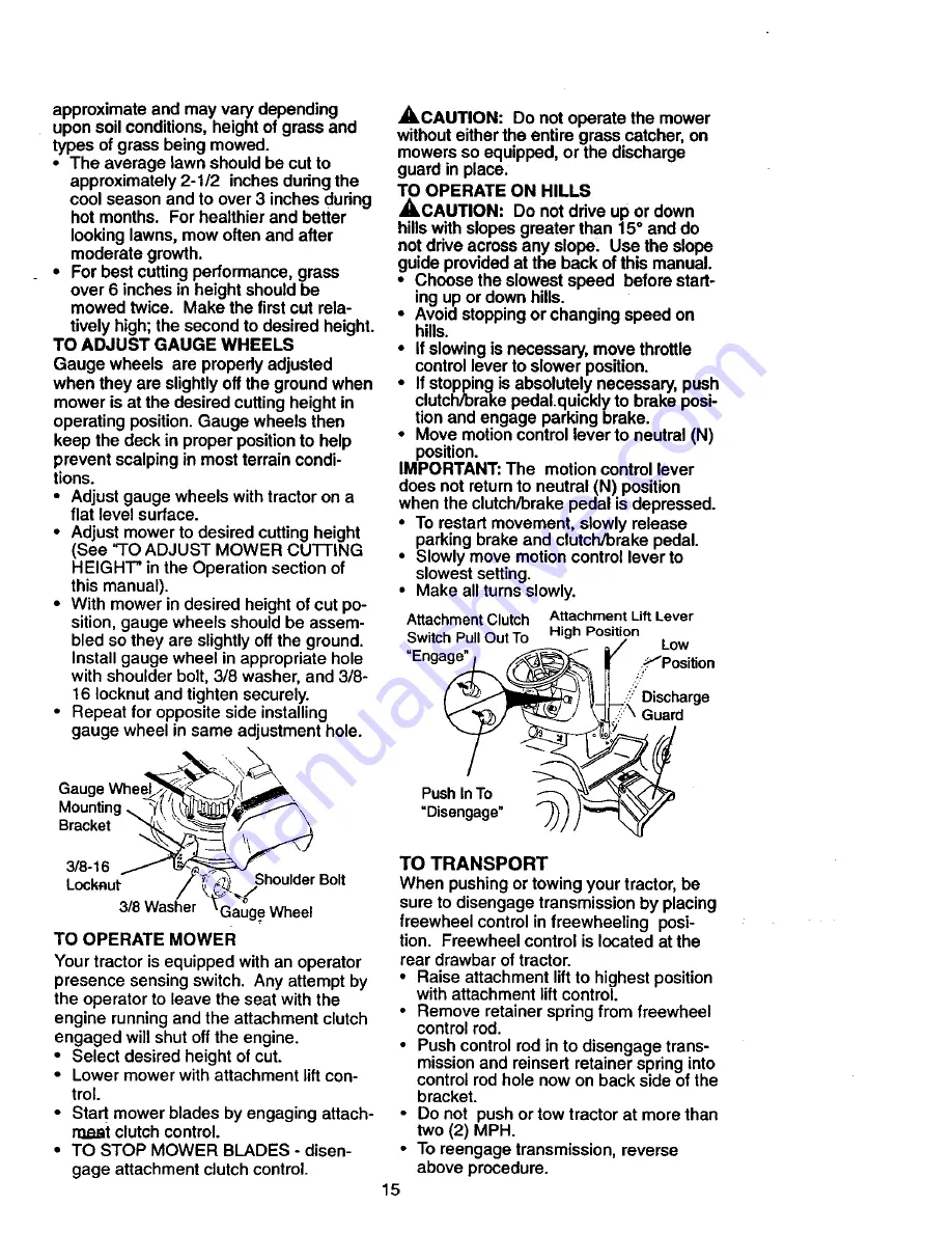 Craftsman EZ3 917.273022 Owner'S Manual Download Page 15