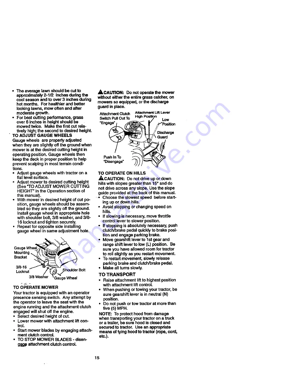 Craftsman EZ3 917.273031 Owner'S Manual Download Page 15