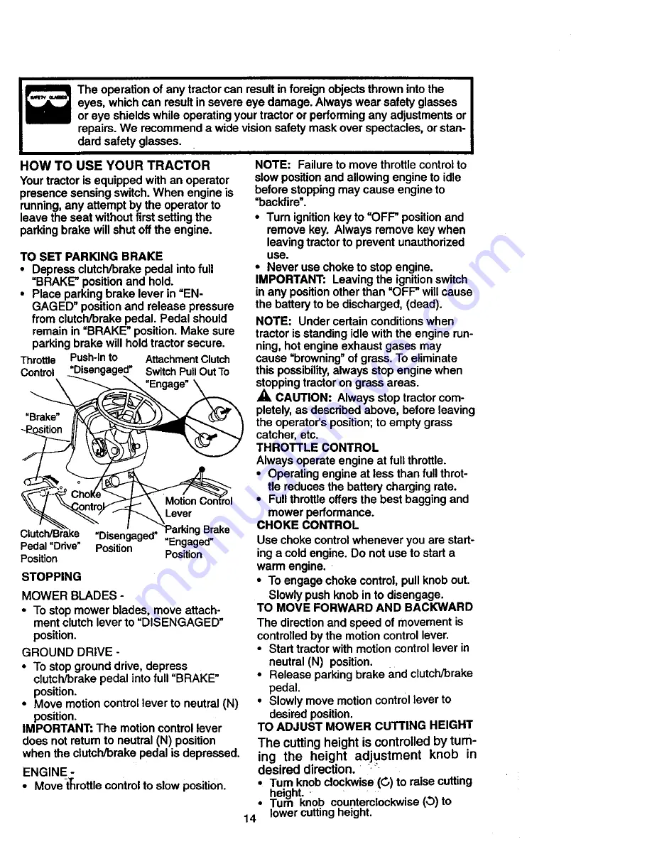 Craftsman EZ3 917.273041 Owner'S Manual Download Page 14