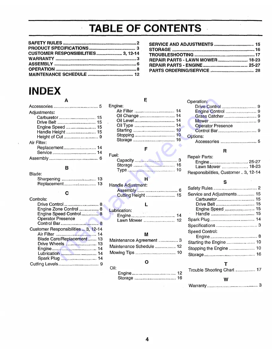 Craftsman EZ3 917.376360 Owner'S Manual Download Page 4