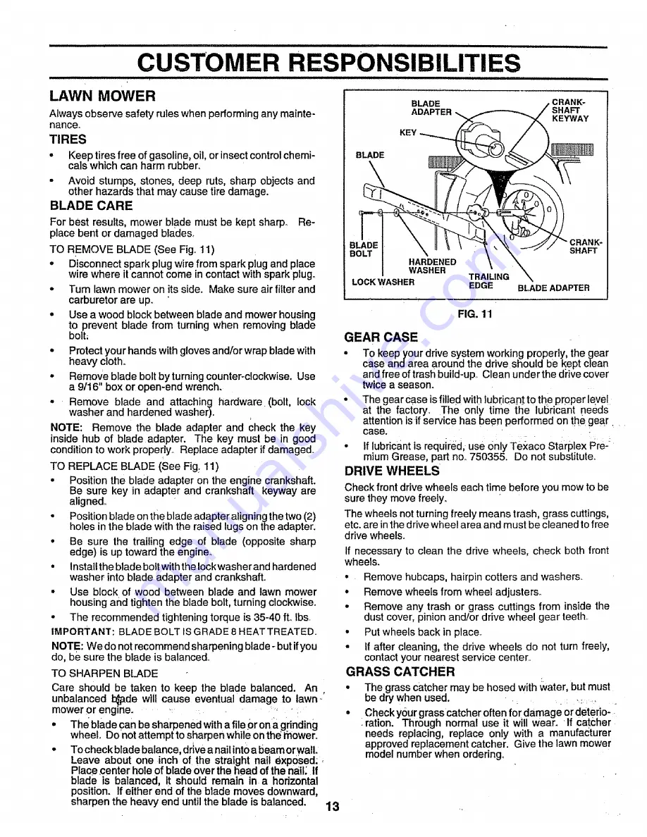 Craftsman EZ3 917.376360 Owner'S Manual Download Page 13