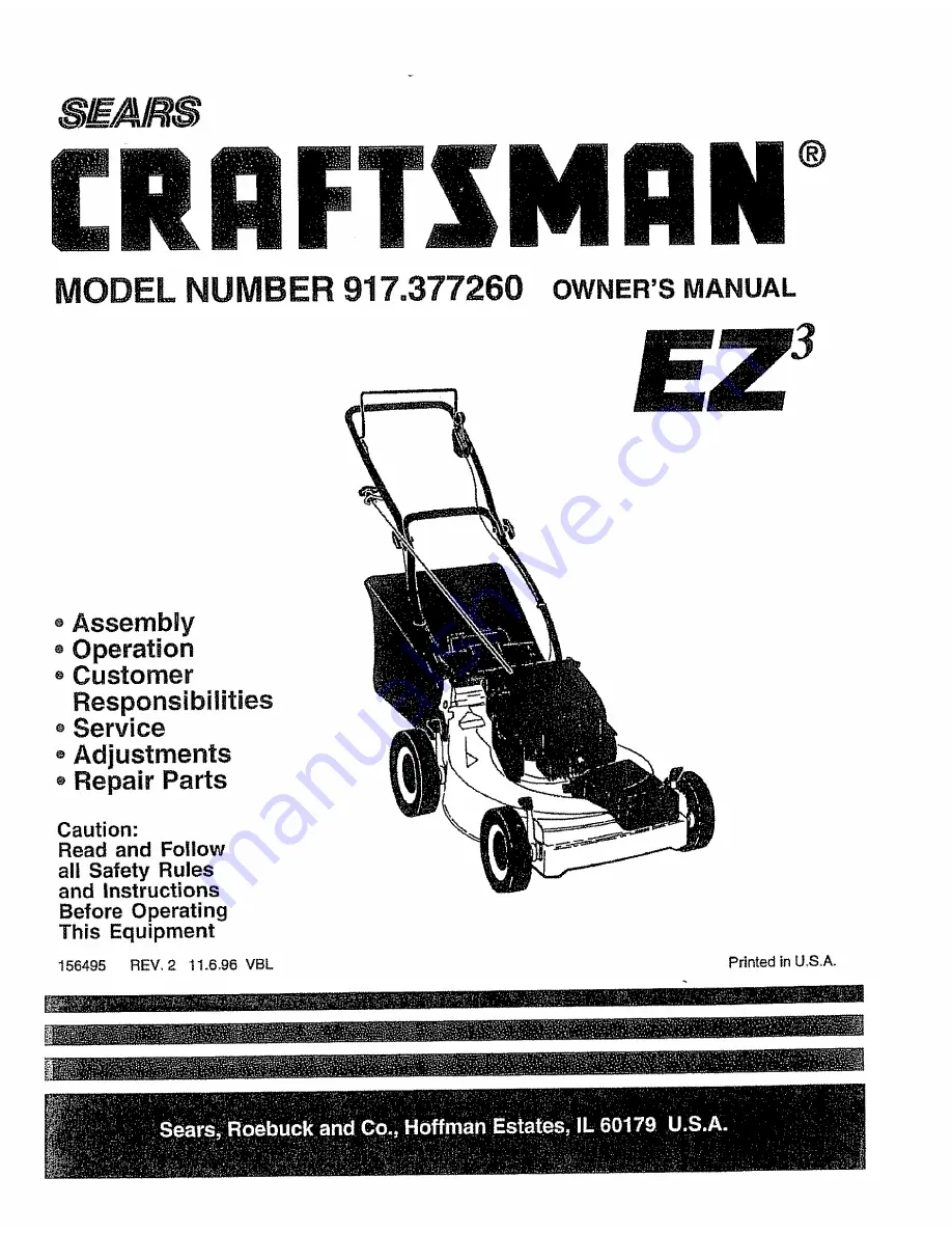 Craftsman EZ3 917.377260 Скачать руководство пользователя страница 1