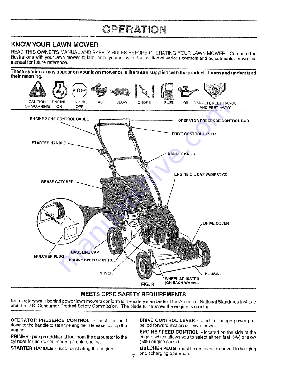 Craftsman EZ3 917.377261 Owner'S Manual Download Page 7