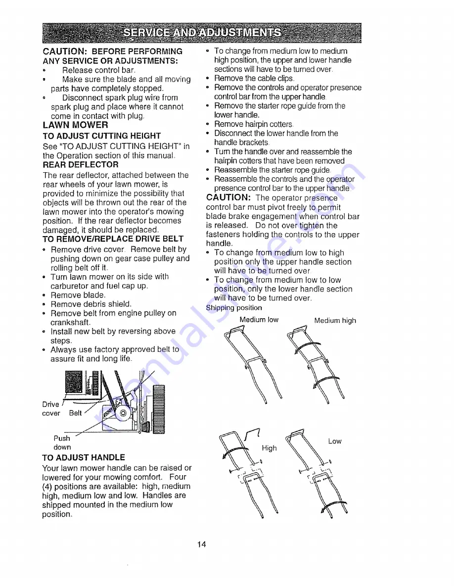 Craftsman EZ3 917.377284 Owner'S Manual Download Page 14