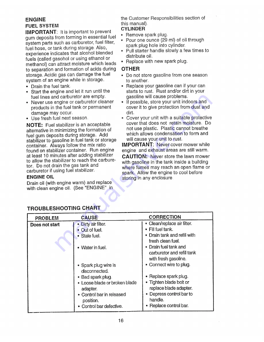 Craftsman EZ3 917.377284 Owner'S Manual Download Page 16