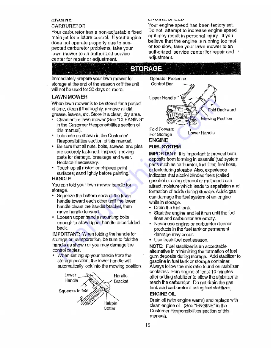 Craftsman EZ3 917.377302 Owner'S Manual Download Page 15