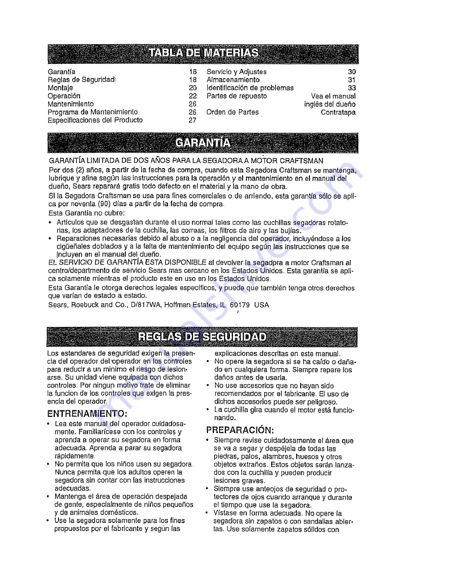 Craftsman EZ3 917.377531 Owner'S Manual Download Page 18