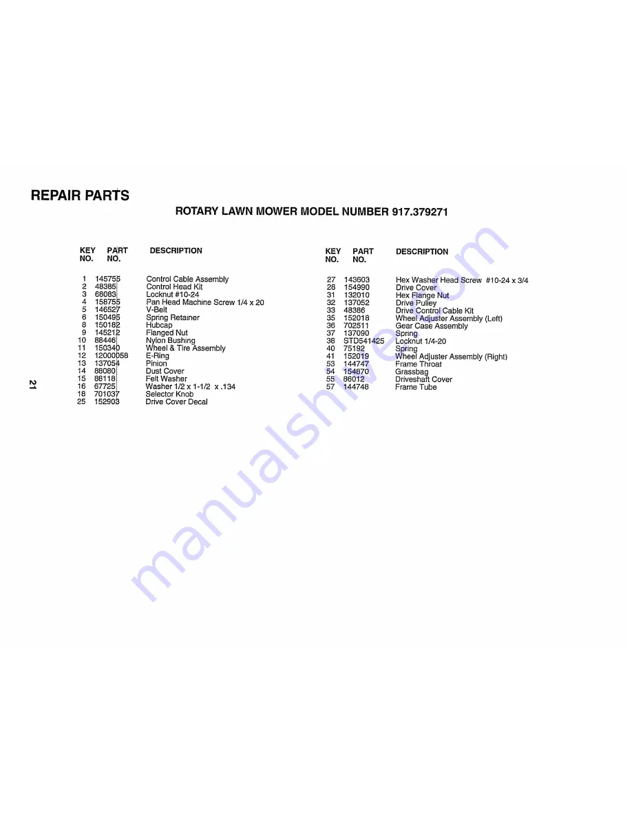 Craftsman EZ3 917.379271 Owner'S Manual Download Page 21