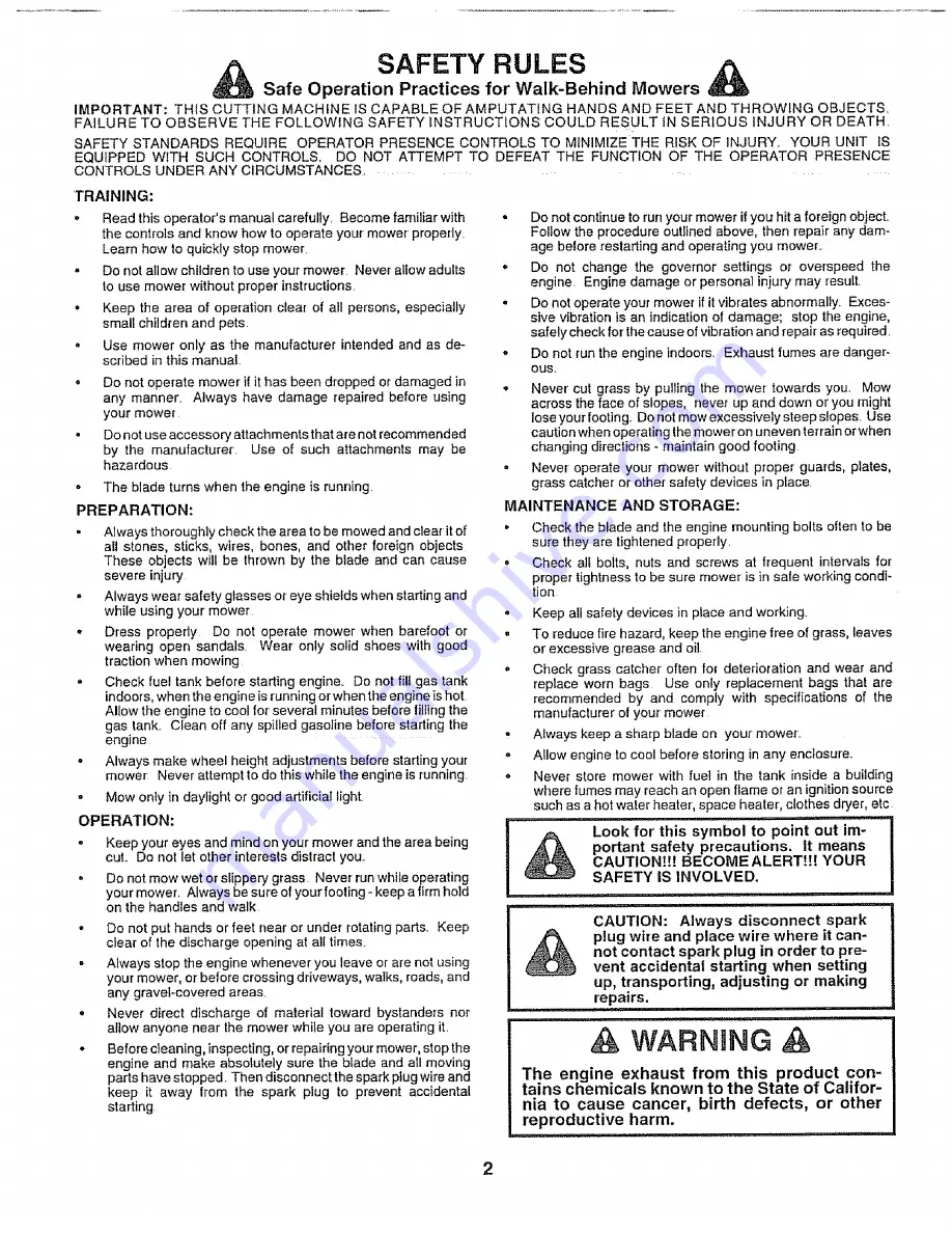 Craftsman EZ3 917.386153 Owner'S Manual Download Page 2