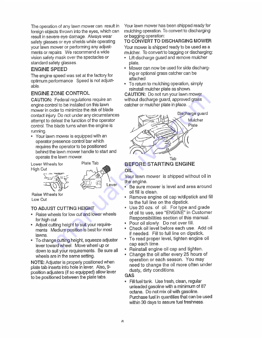 Craftsman EZ3 917.387023 Owner'S Manual Download Page 6