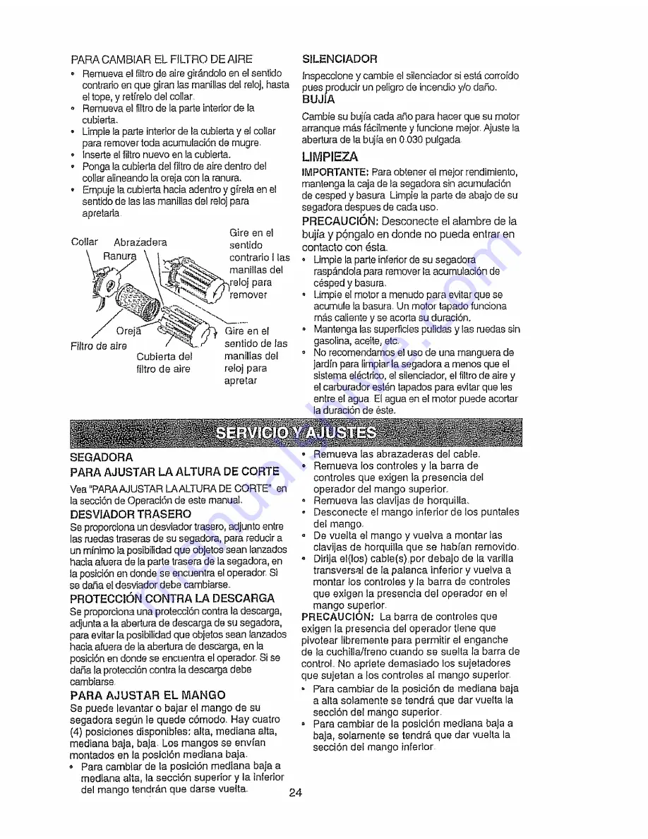 Craftsman EZ3 917.387023 Owner'S Manual Download Page 24