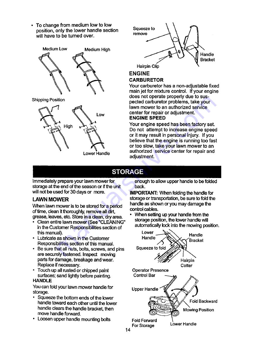 Craftsman EZ3 917.387151 Owner'S Manual Download Page 14