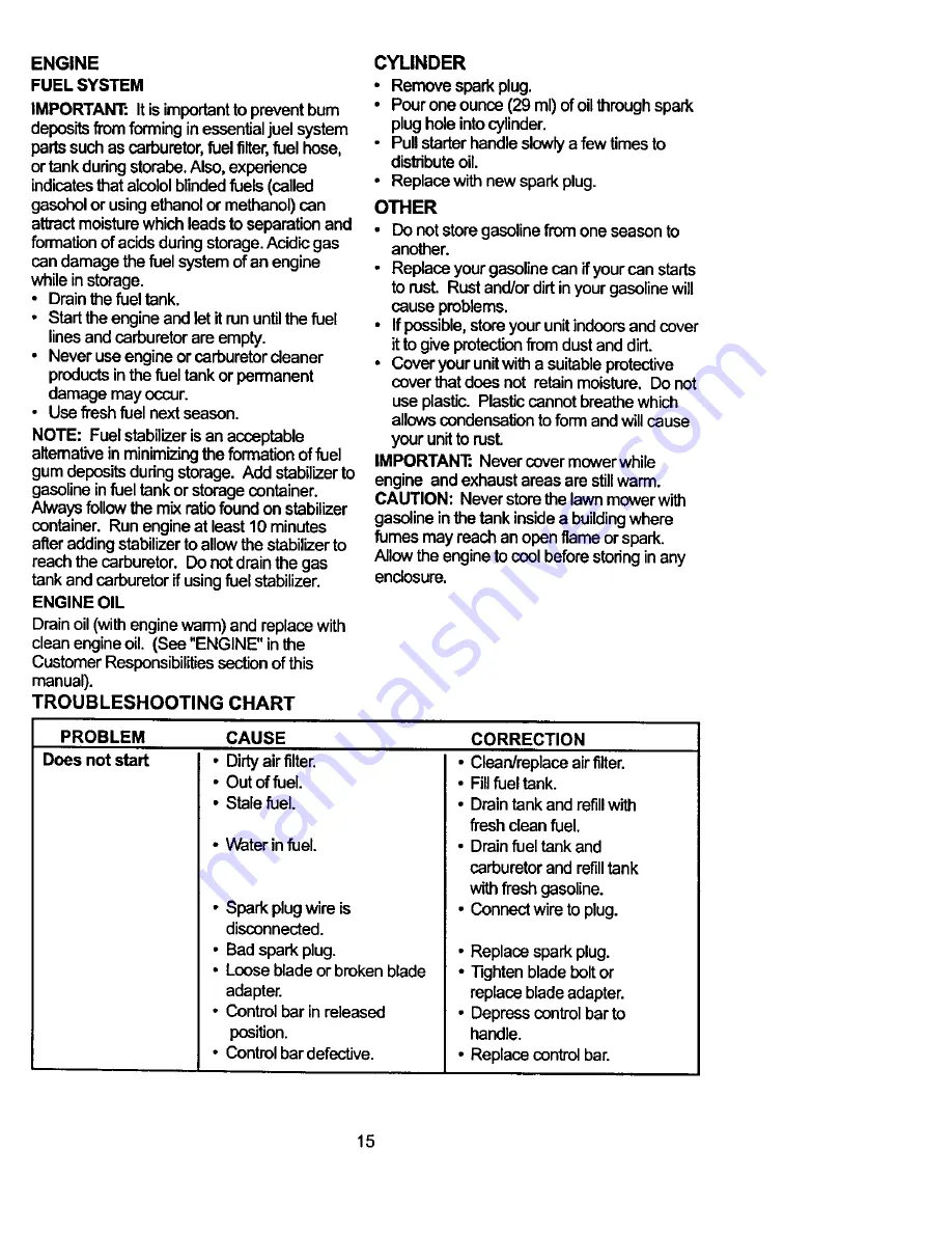 Craftsman EZ3 917.387151 Owner'S Manual Download Page 15