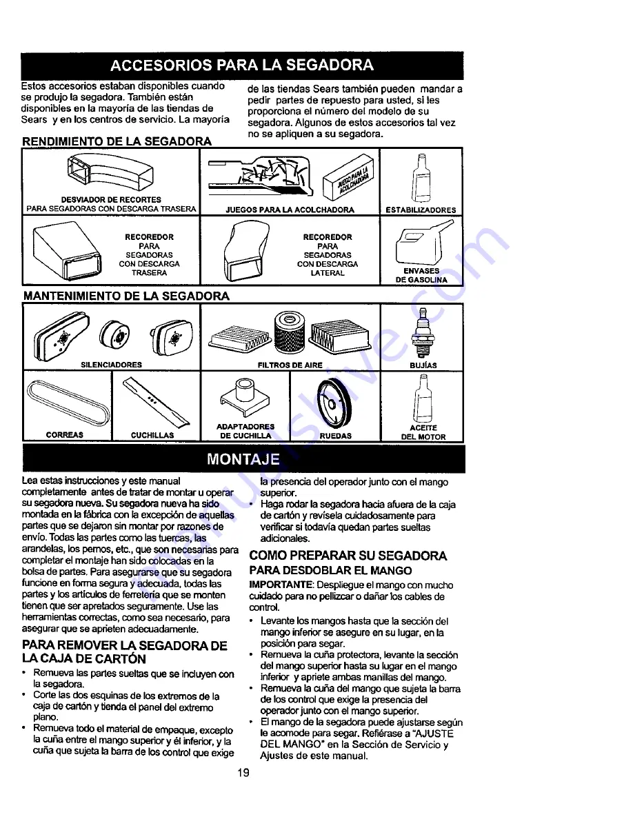 Craftsman EZ3 917.387151 Owner'S Manual Download Page 19