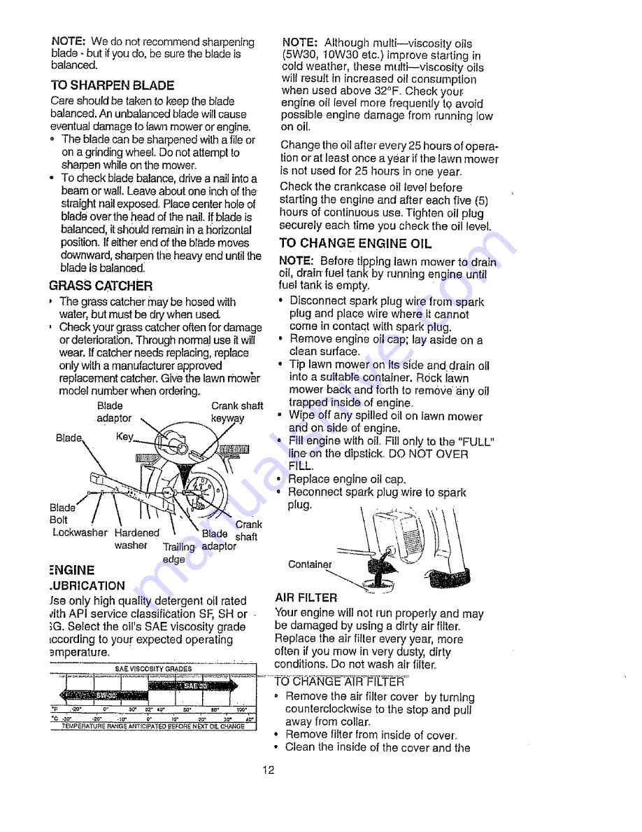 Craftsman EZ3 917.387160 Owner'S Manual Download Page 12