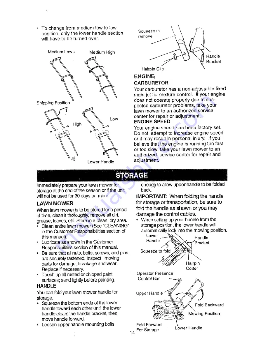 Craftsman EZ3 917.387280 Owner'S Manual Download Page 14