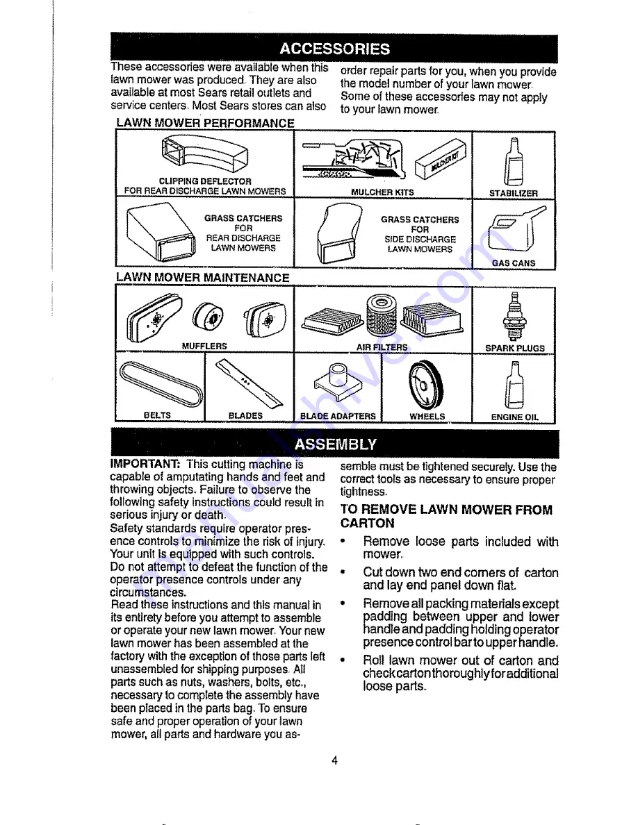 Craftsman EZ3 917.387290 Owner'S Manual Download Page 4