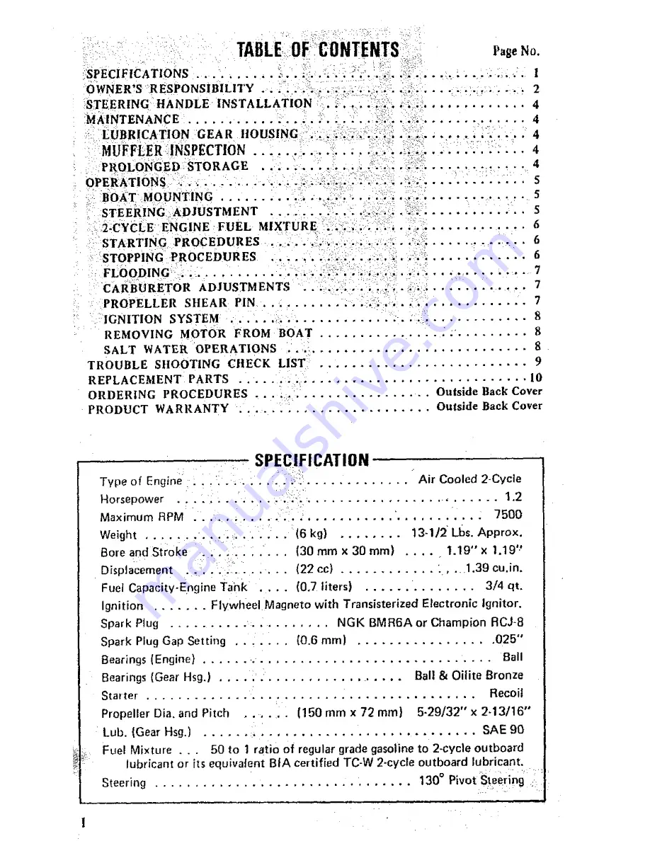 Craftsman Gamefisher 298.586130 Owner'S Manual Download Page 2