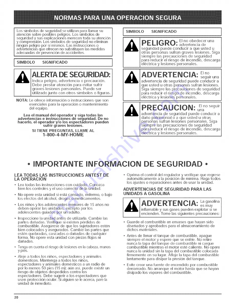 Craftsman Incredi-Pull 316.29256 Operator'S Manual Download Page 20