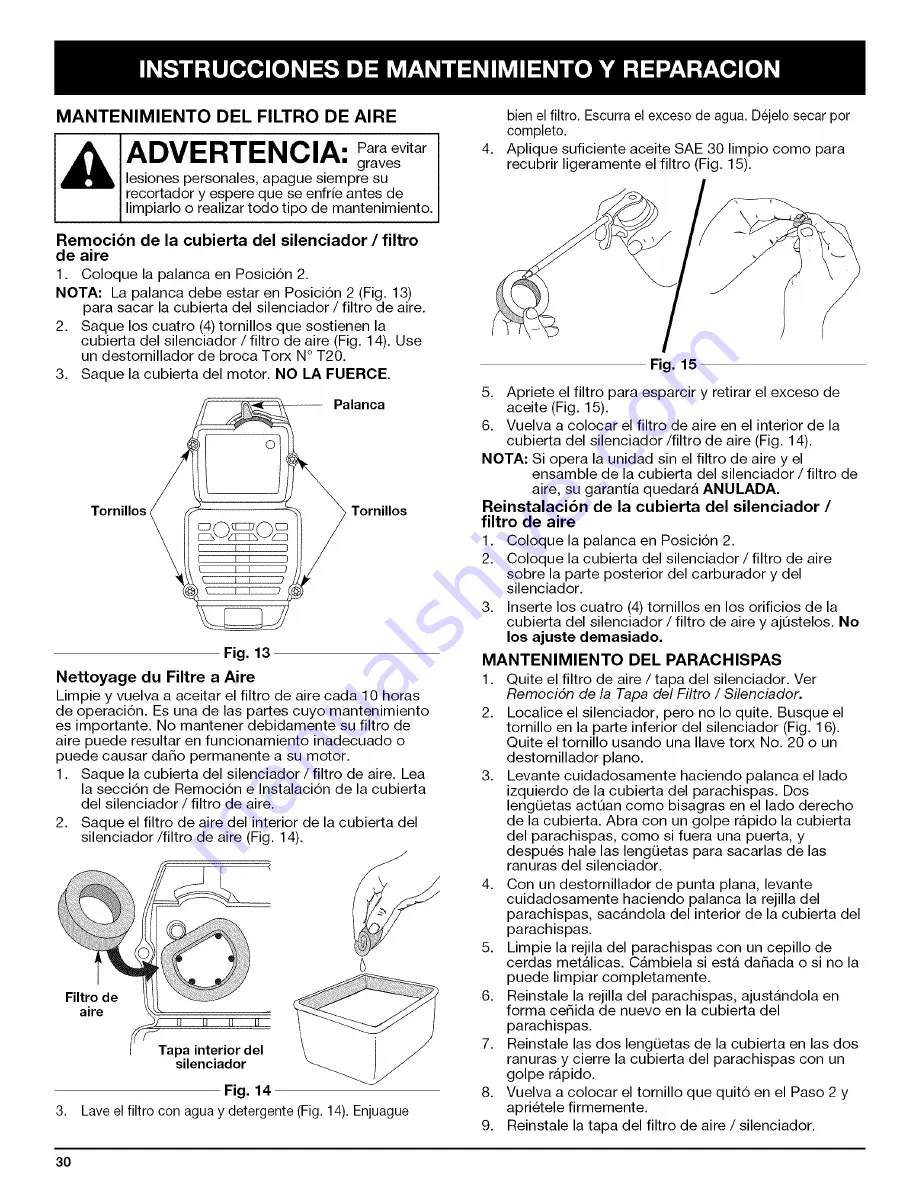 Craftsman Incredi-Pull 316.292620 Operator'S Manual Download Page 30