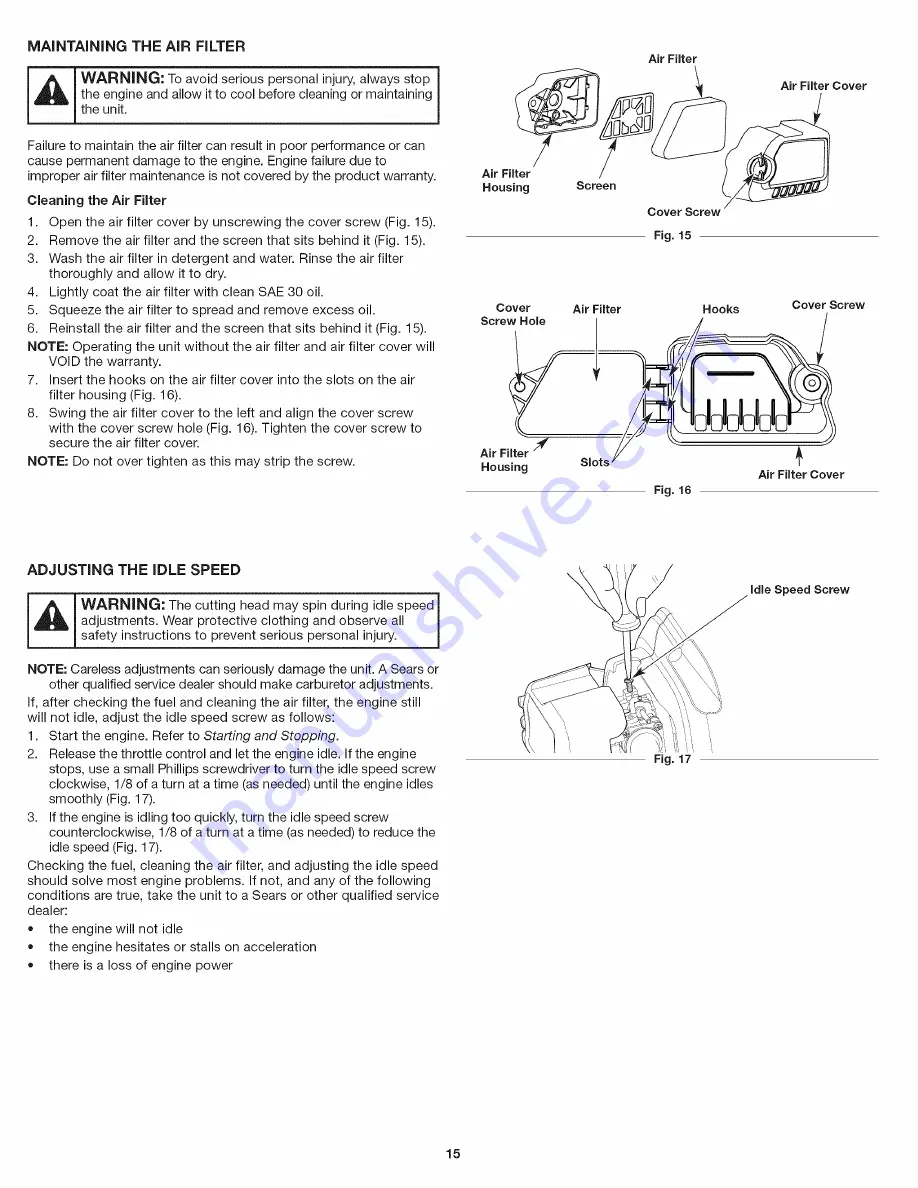 Craftsman Incredi-Pull 316.299372 Скачать руководство пользователя страница 15