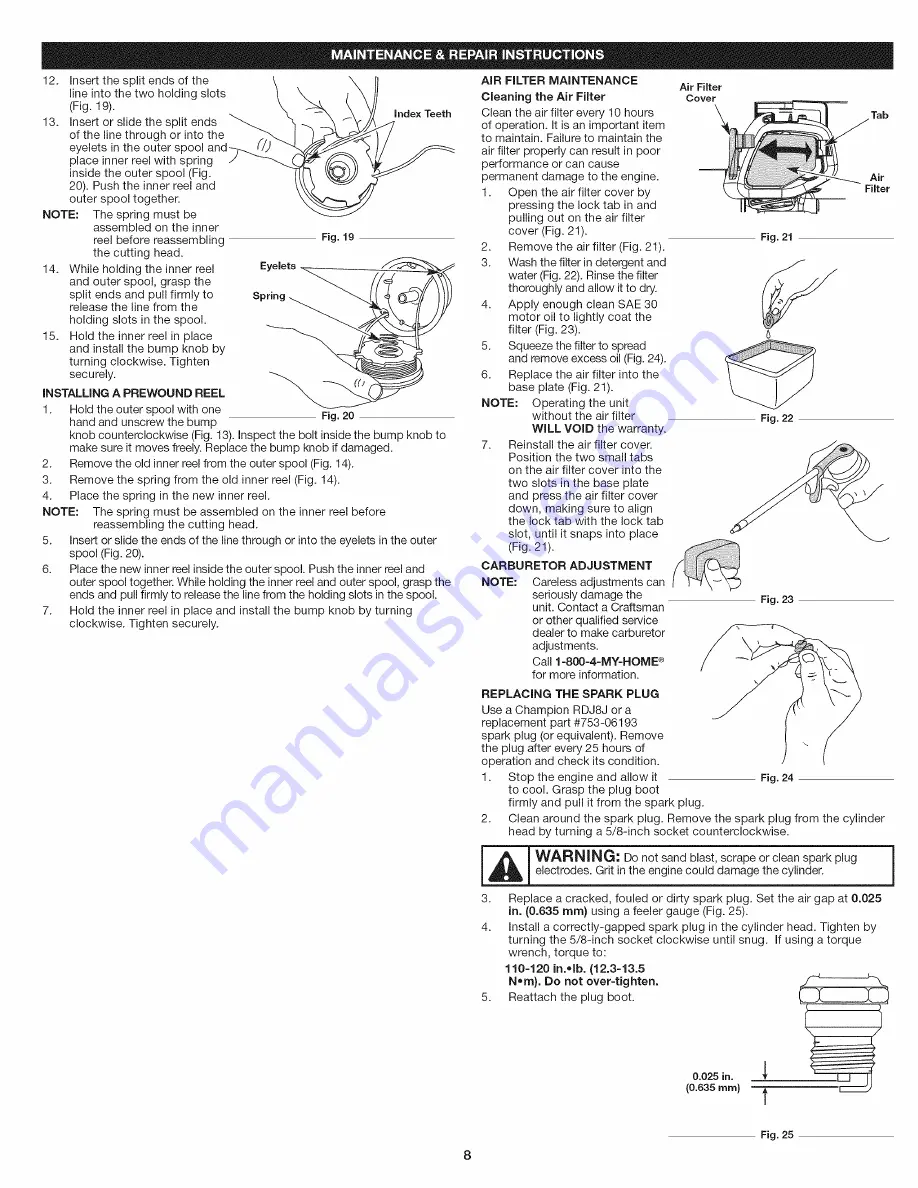 Craftsman Incredi-Pull 316.791190 Operator'S Manual Download Page 8