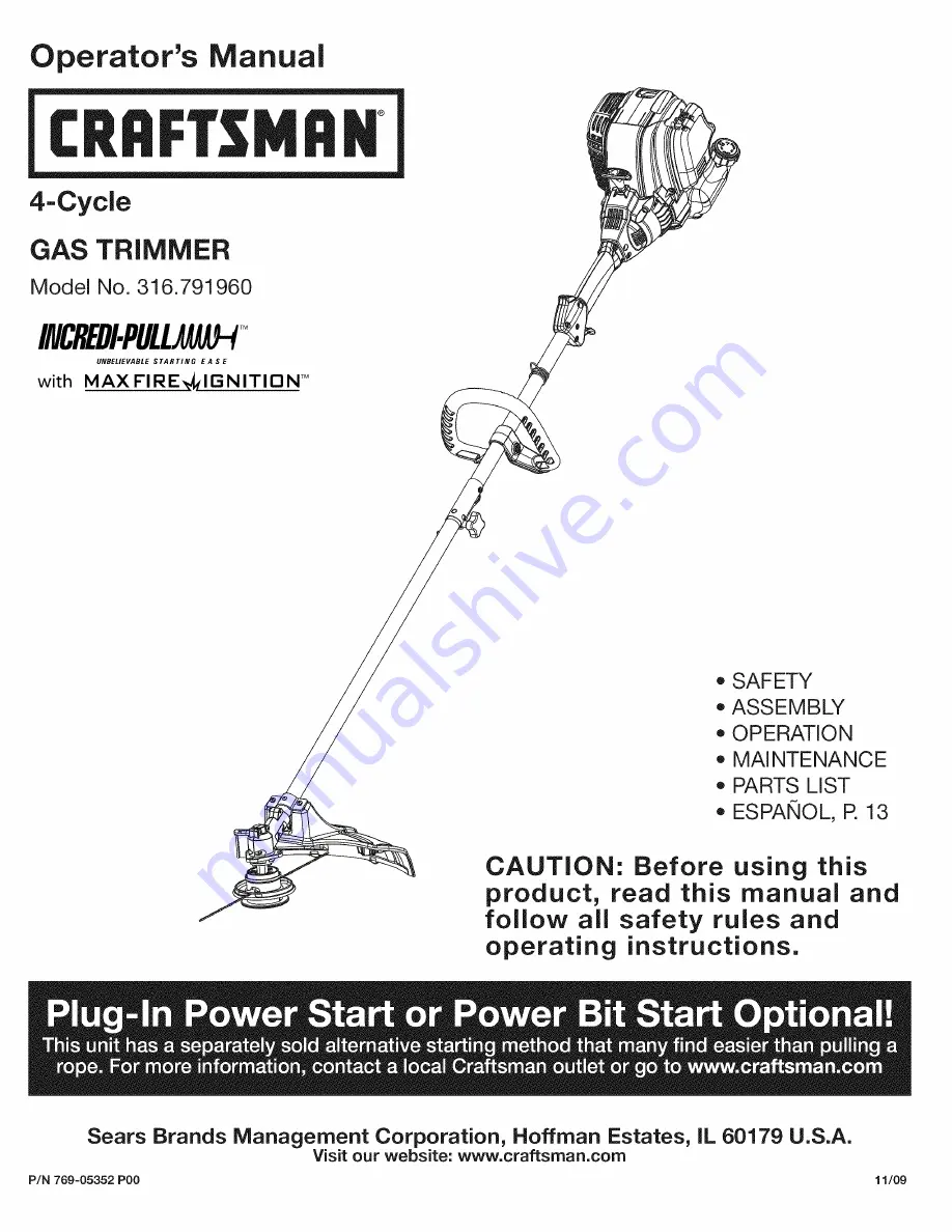 Craftsman INCREDI-PULL Operator'S Manual Download Page 1