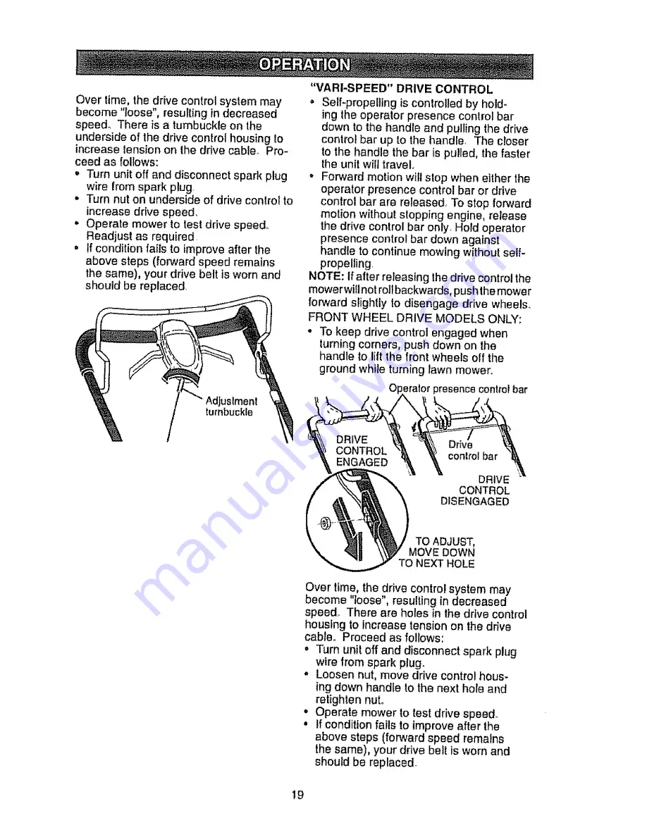 Craftsman Lawn Mower Operator'S Manual Download Page 19