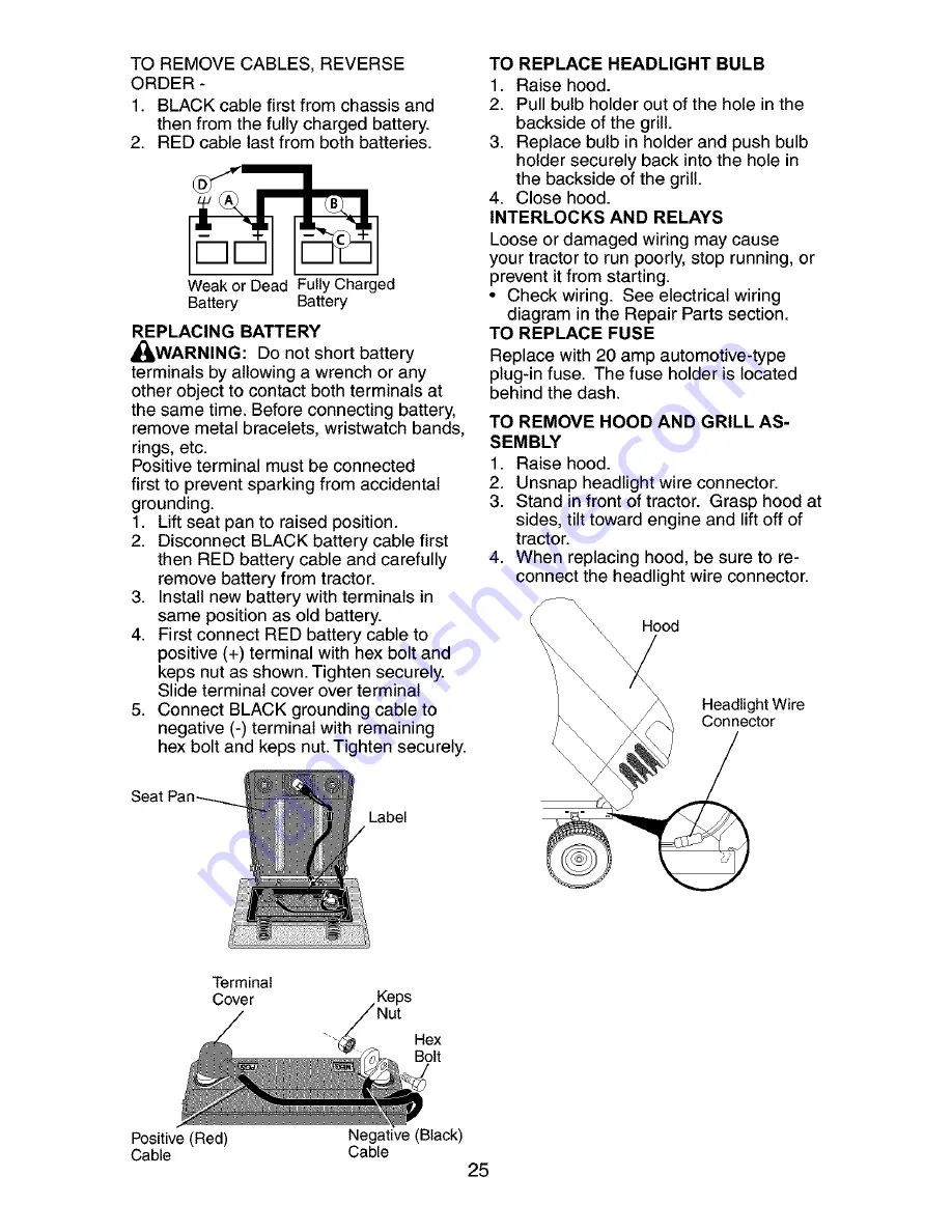 Craftsman LAWN TRACTOR 917.27267 Owner'S Manual Download Page 25