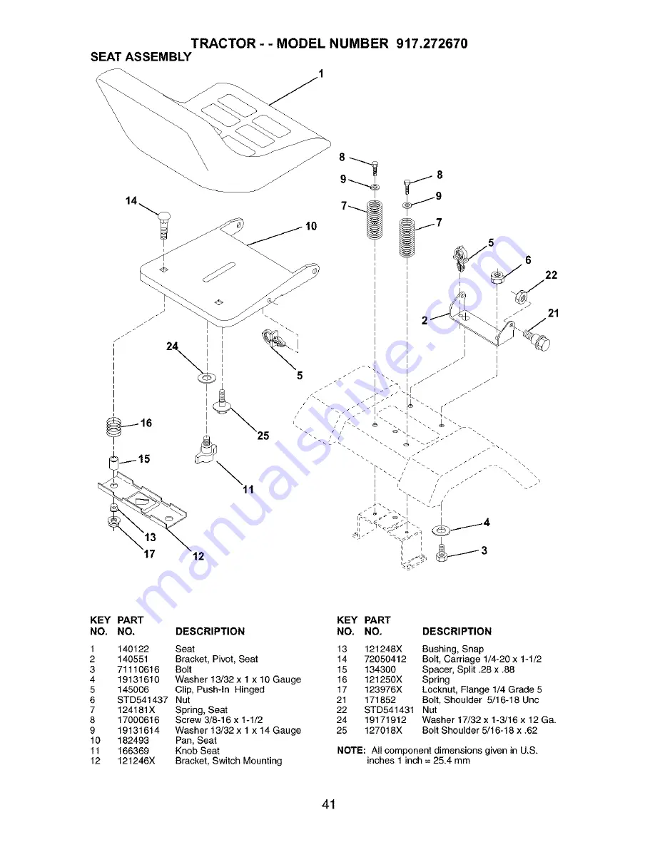 Craftsman LAWN TRACTOR 917.27267 Owner'S Manual Download Page 41