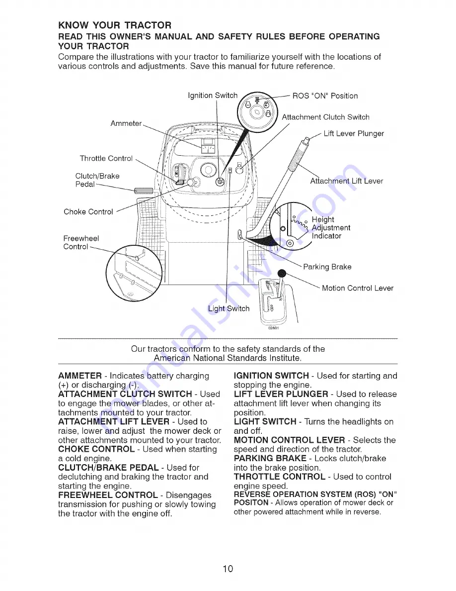 Craftsman LAWN TRACTOR 917.2759 Owner'S Manual Download Page 10