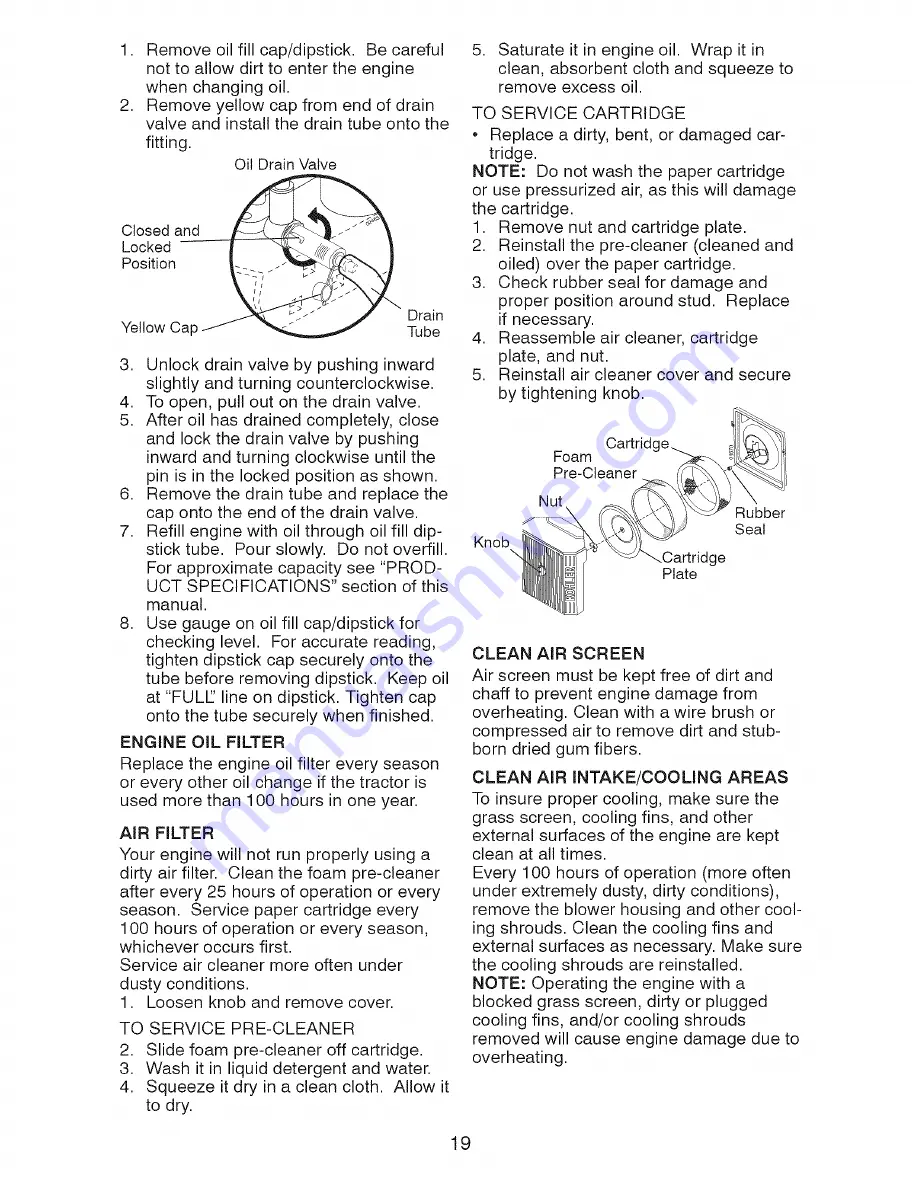 Craftsman LAWN TRACTOR 917.2759 Owner'S Manual Download Page 19