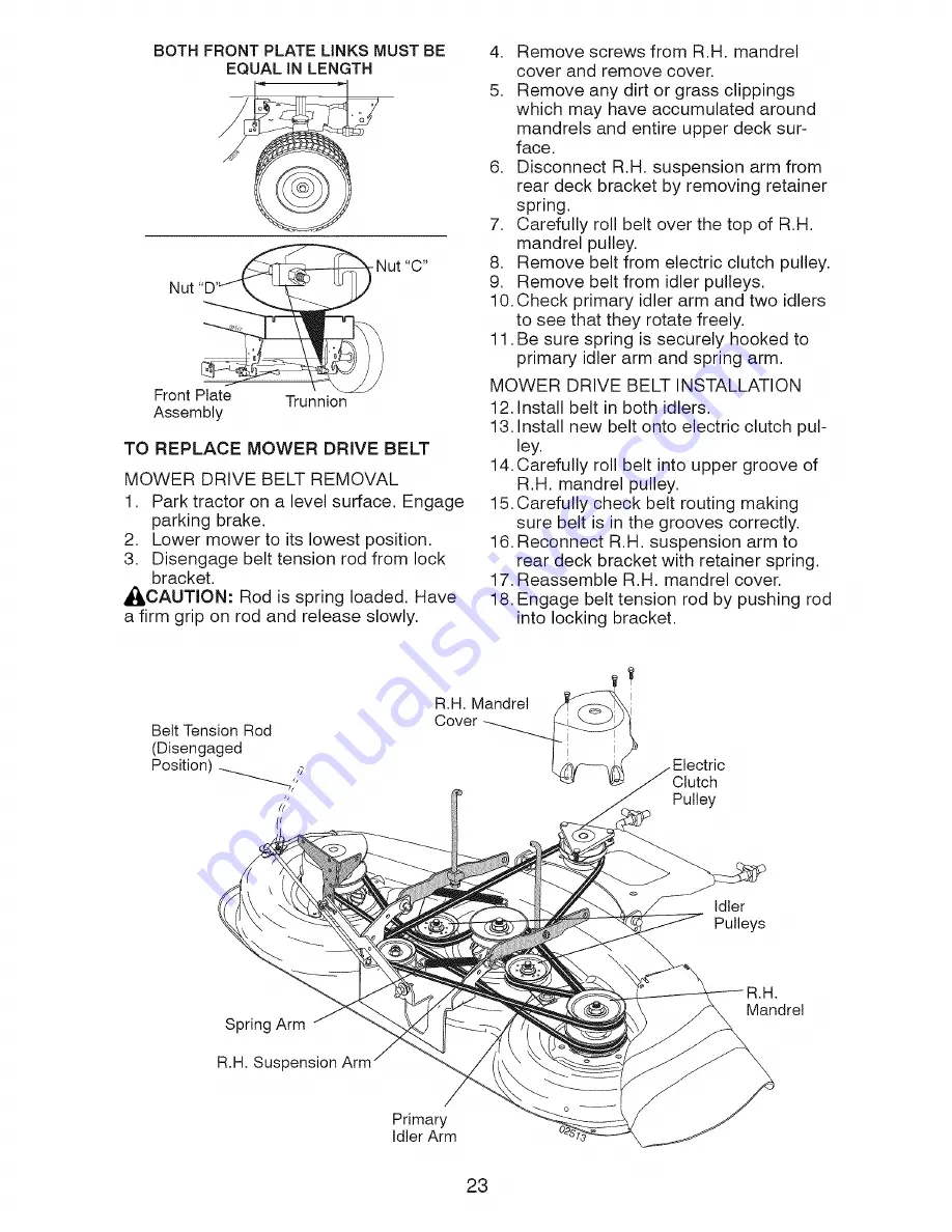 Craftsman LAWN TRACTOR 917.2759 Скачать руководство пользователя страница 23