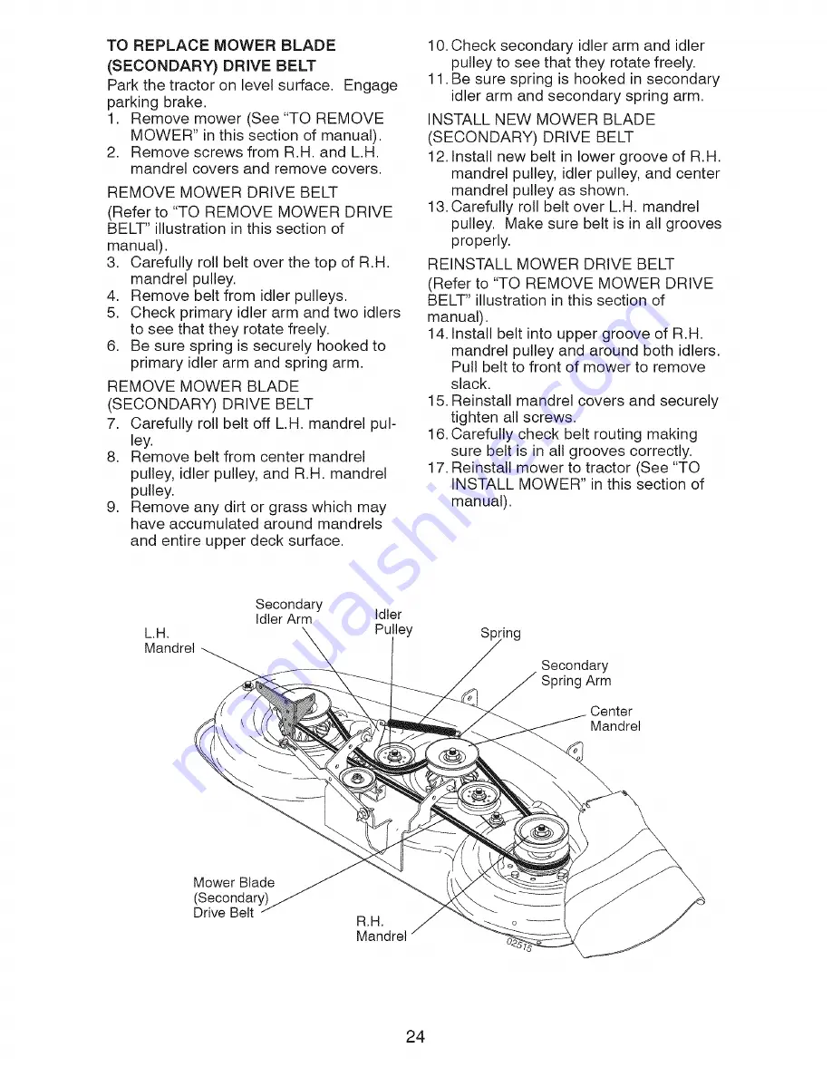 Craftsman LAWN TRACTOR 917.2759 Owner'S Manual Download Page 24