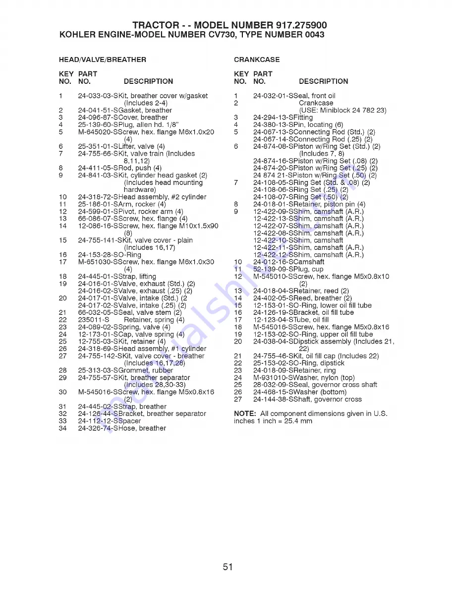 Craftsman LAWN TRACTOR 917.2759 Owner'S Manual Download Page 51