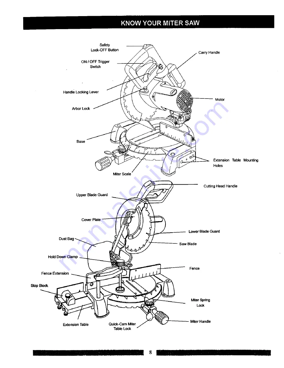 Craftsman MULTI-MITER 137.242760 Operator'S Manual Download Page 8