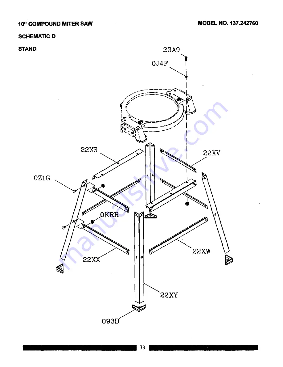 Craftsman MULTI-MITER 137.242760 Operator'S Manual Download Page 33