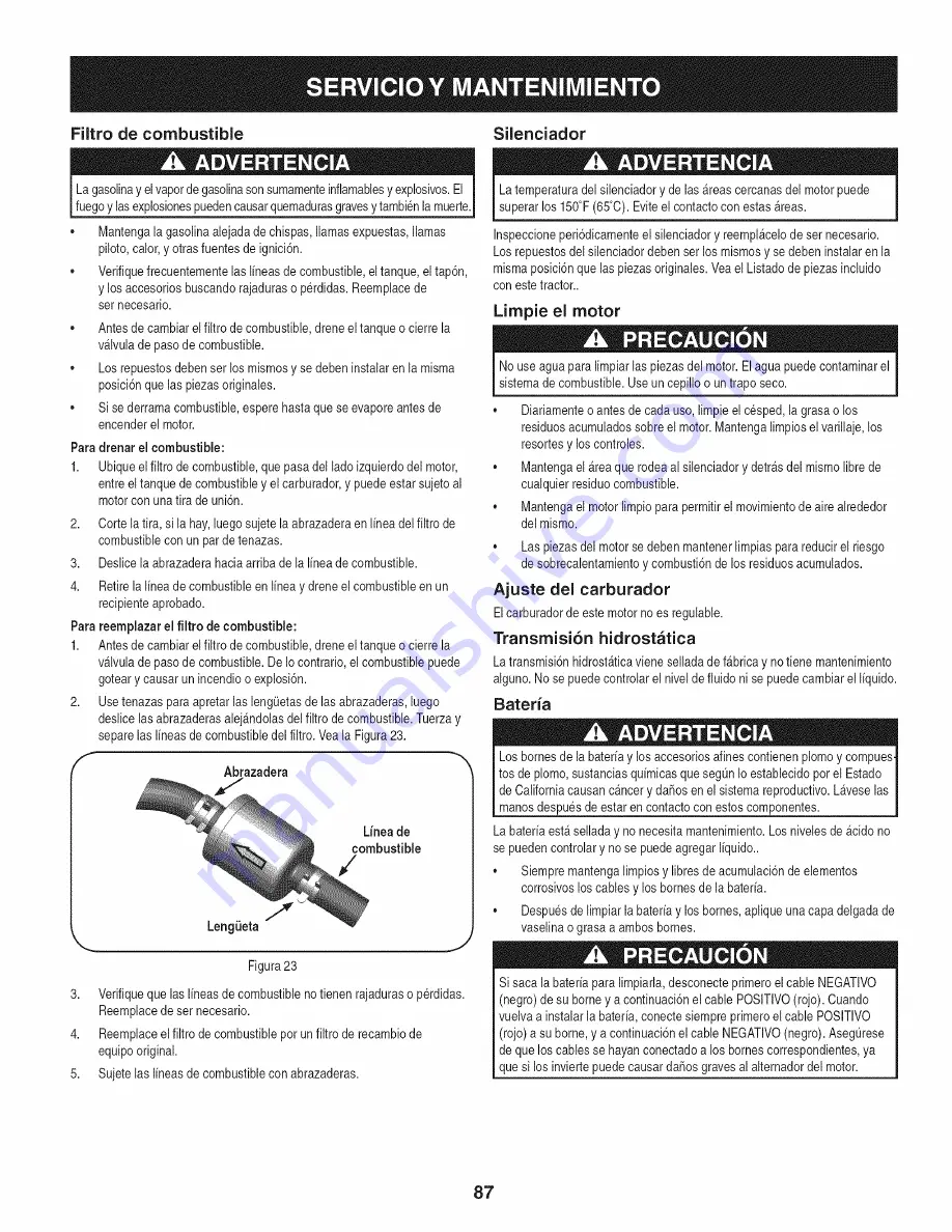 Craftsman Professional 247.28888 Operator'S Manual Download Page 87