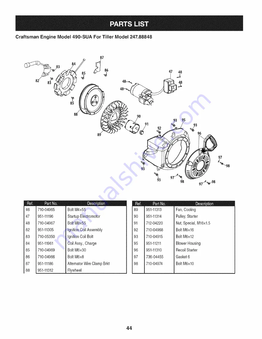 Craftsman Professional 247.88848 Скачать руководство пользователя страница 45