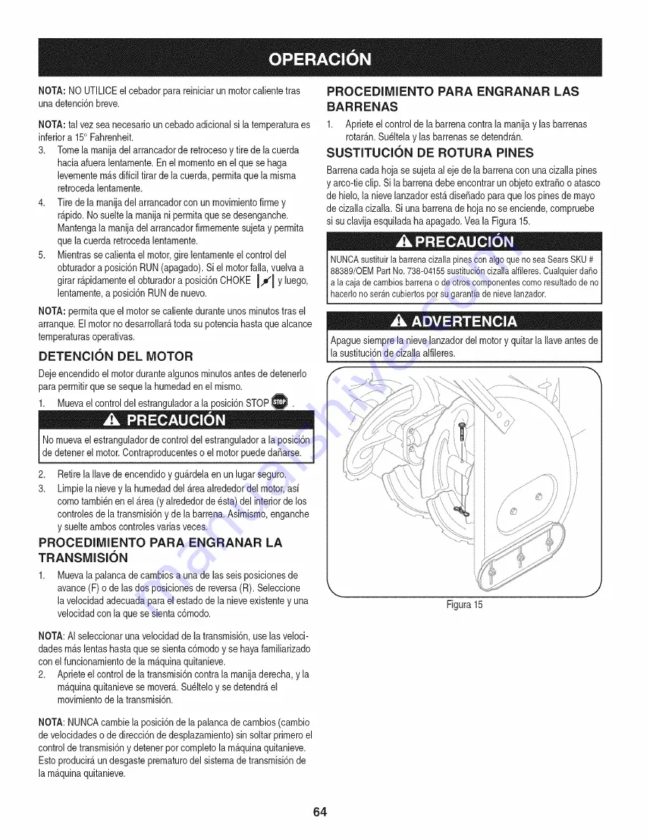 Craftsman Professional 247.88848 Скачать руководство пользователя страница 65