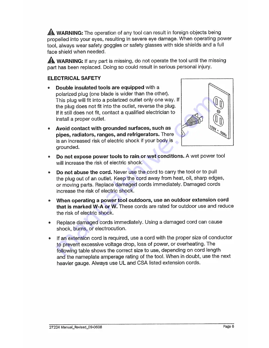 Craftsman Professional 320.27224 Operator'S Manual Download Page 6