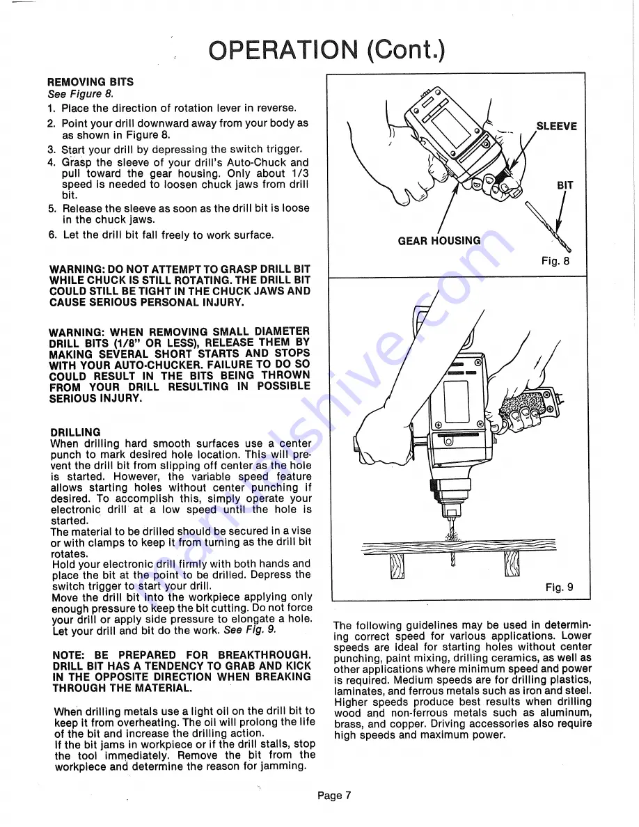 Craftsman Sears 315.105030 Owner'S Manual Download Page 7