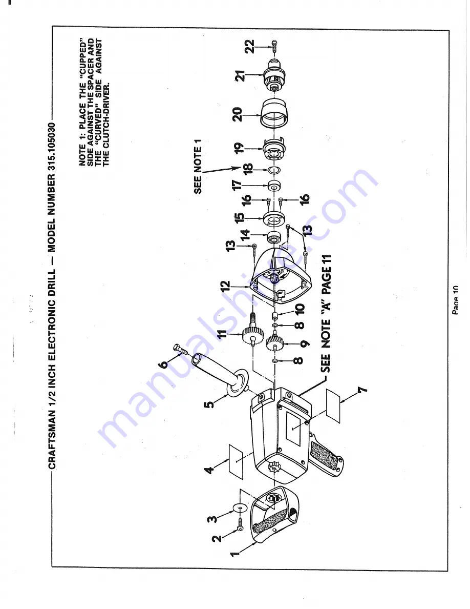 Craftsman Sears 315.105030 Owner'S Manual Download Page 10