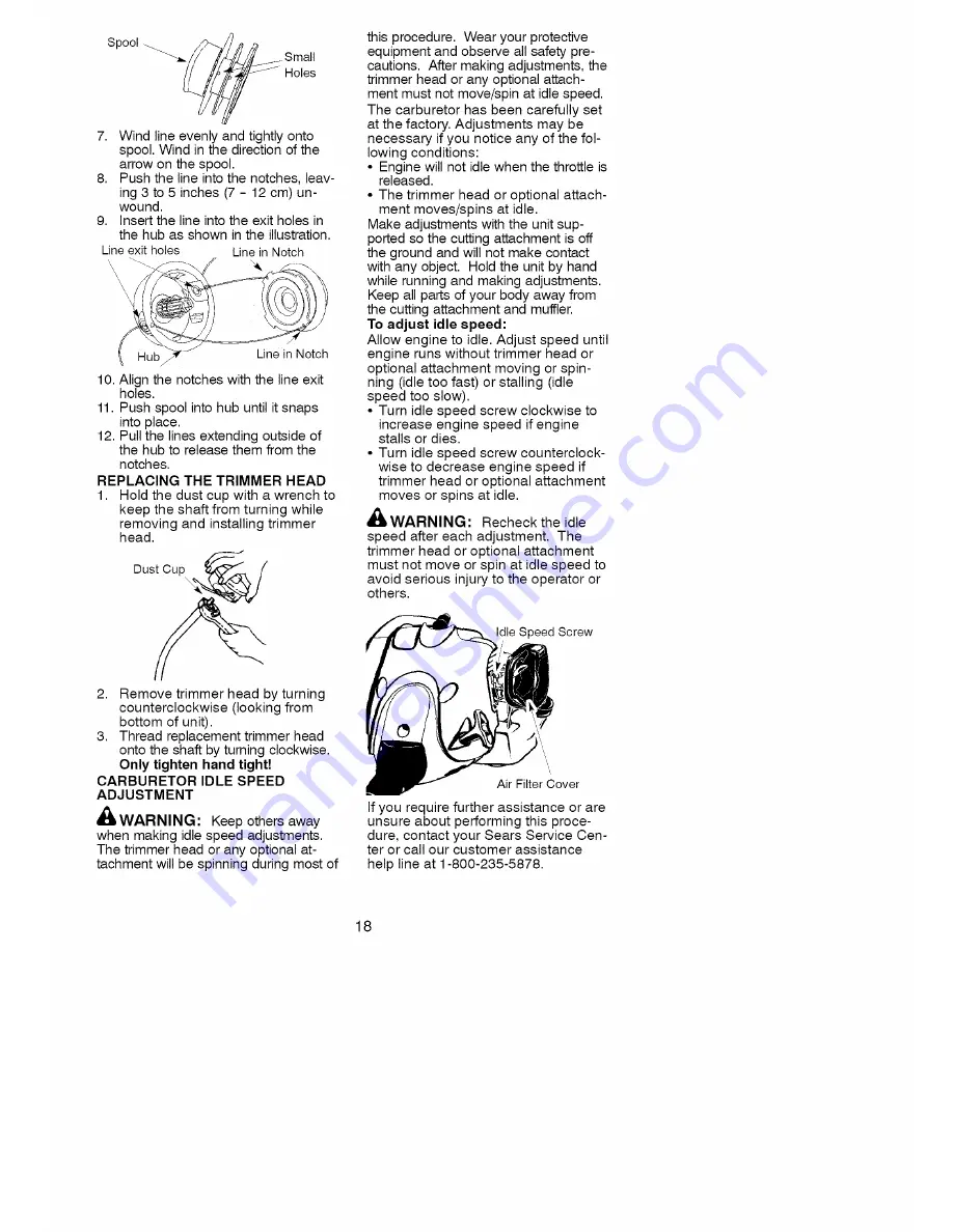 Craftsman WEEDWACKER 358.791032 Скачать руководство пользователя страница 18