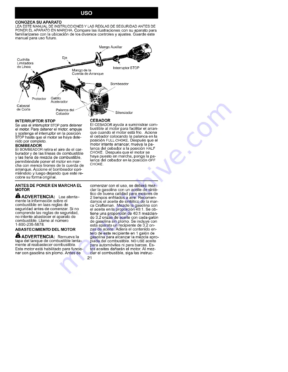 Craftsman WEEDWACKER 358.791510 Скачать руководство пользователя страница 19