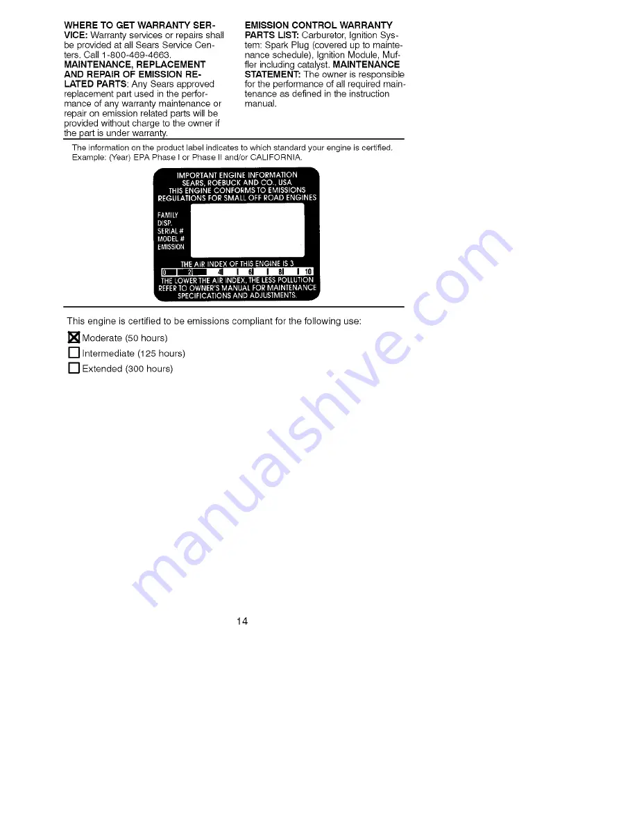 Craftsman WEEDWACKER 358.791540 Instruction Manual Download Page 14