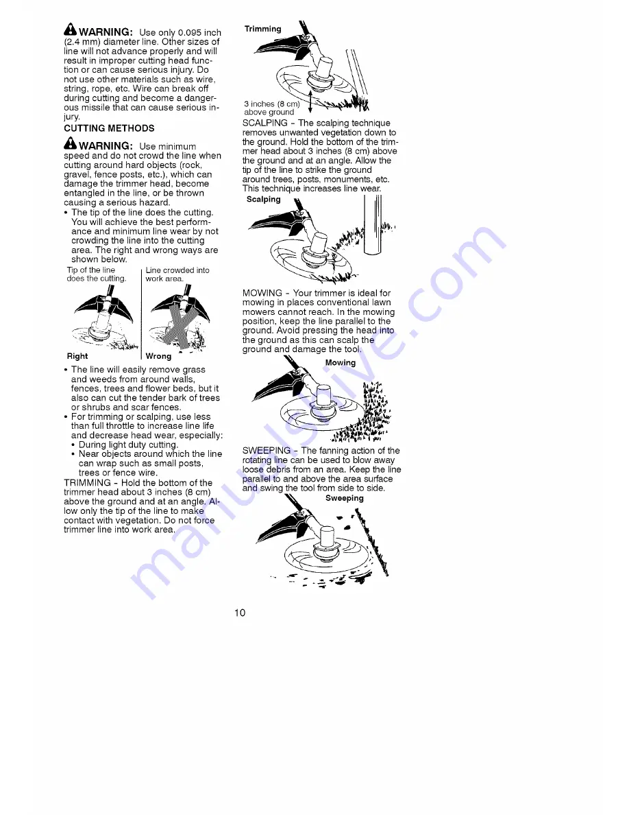 Craftsman WEEDWACKER 358.792011 Operator'S Manual Download Page 10