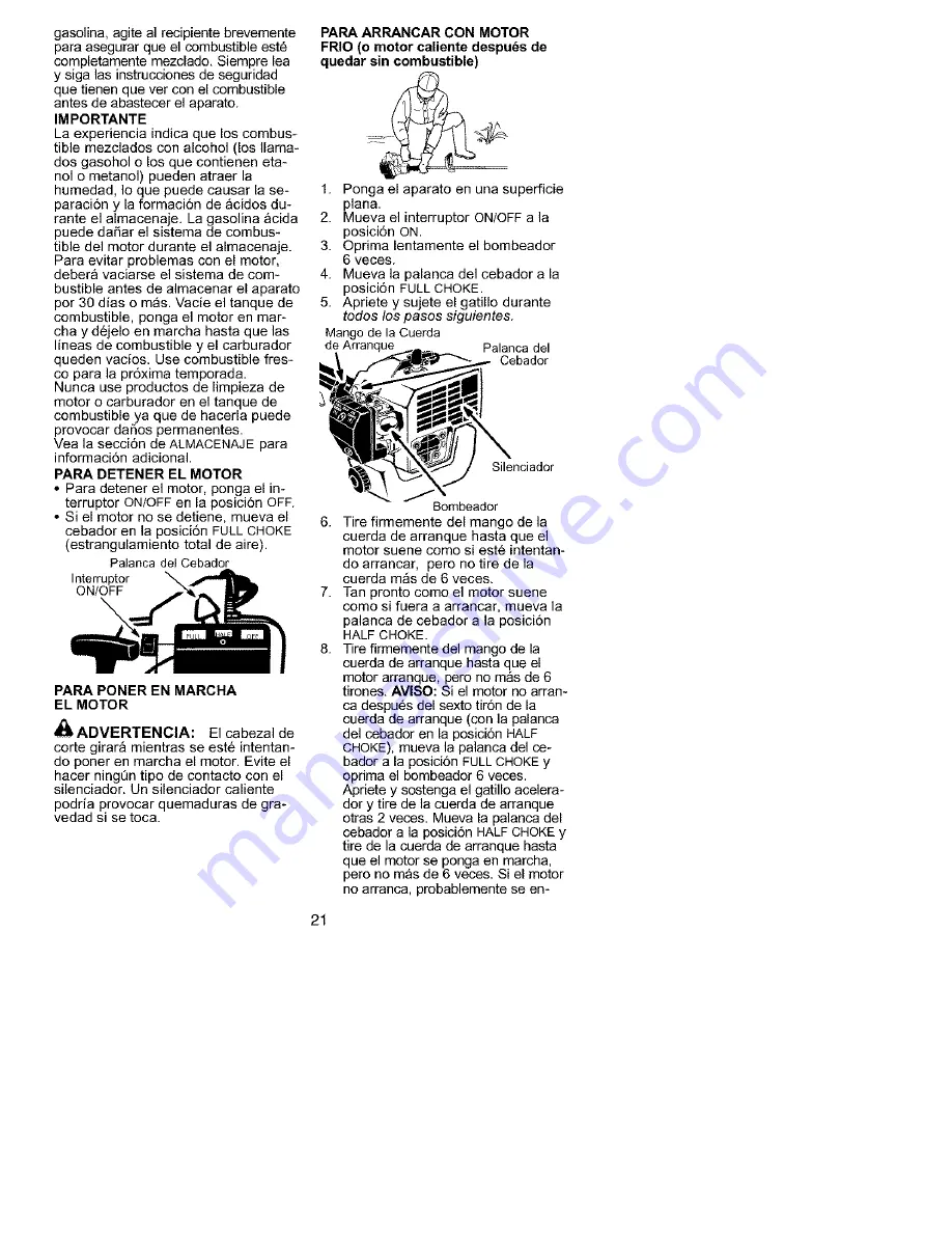 Craftsman WEEDWACKER 358.795123 Instruction Manual Download Page 19