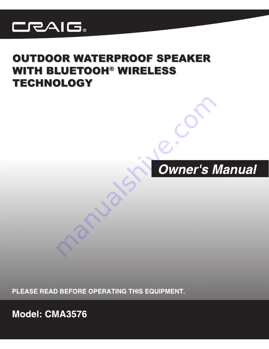 Craig CMA3576 Owner'S Manual Download Page 1