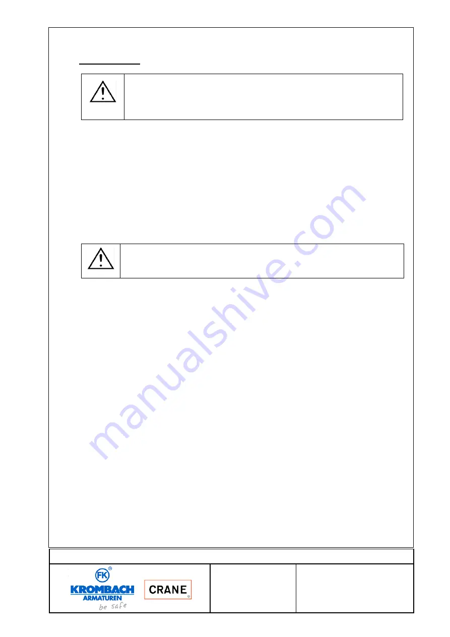 Crane KROMBACH 510 Operating And Maintenance Instructions Manual Download Page 8